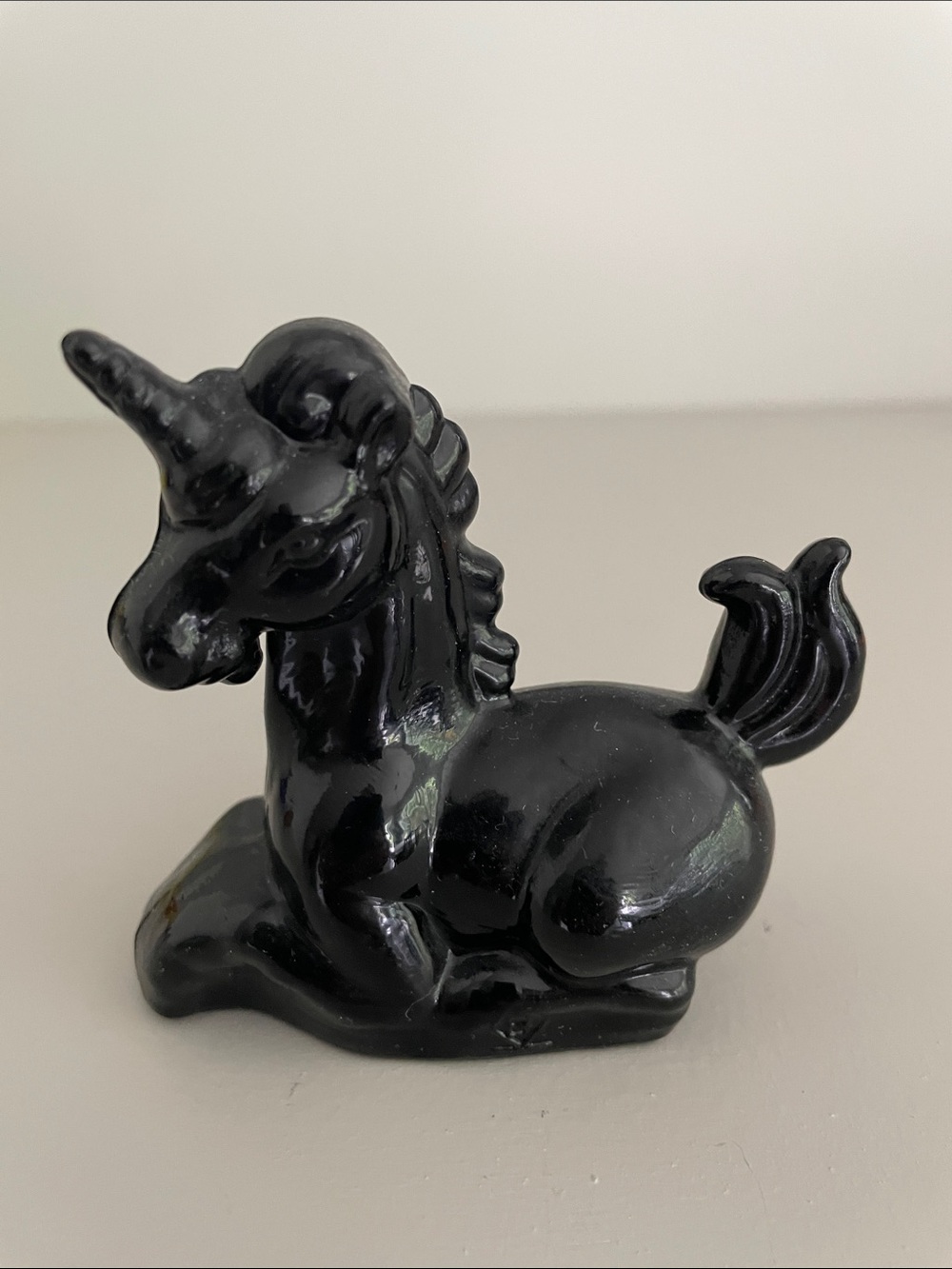 Vintage Boyd Glass, unicorn, Ebony